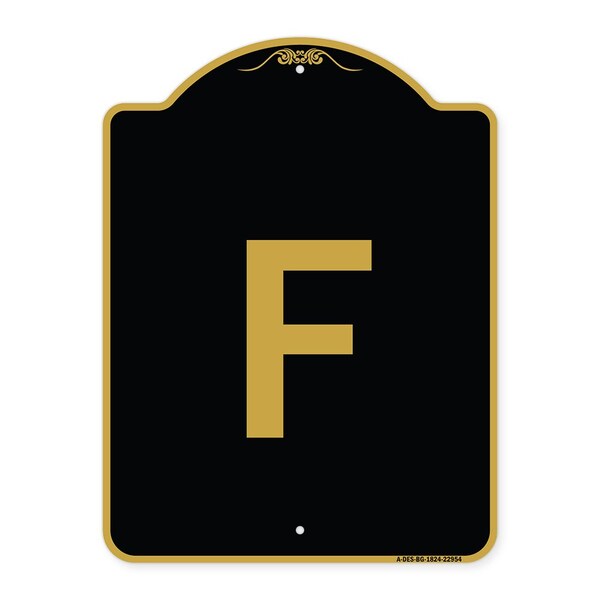 Signmission Designer Series Sign-Sign W/ Letter F, Black & Gold Aluminum Sign, 18" x 24", BG-1824-22954 A-DES-BG-1824-22954 - main